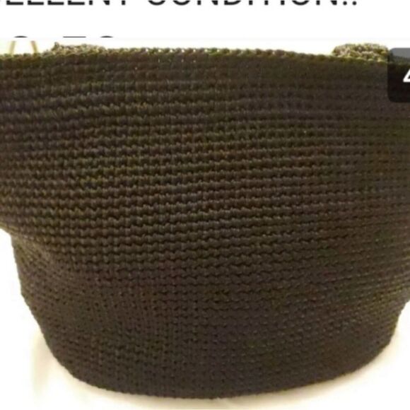 Macy's VINTAGE Macrame handbag BLACK Women's Casual. - Picture 5 of 6